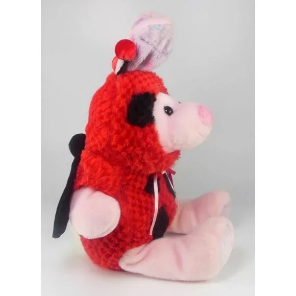 Pink Bunny in Ladybug Costume Plush 14" - Picture 6 of 8
